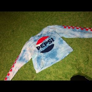 comfy pepsi, long sleeve crop top